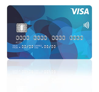 Et blåt VISA-kreditkort