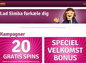 Simba Games giver dig de bedste bonusser med gratis spin